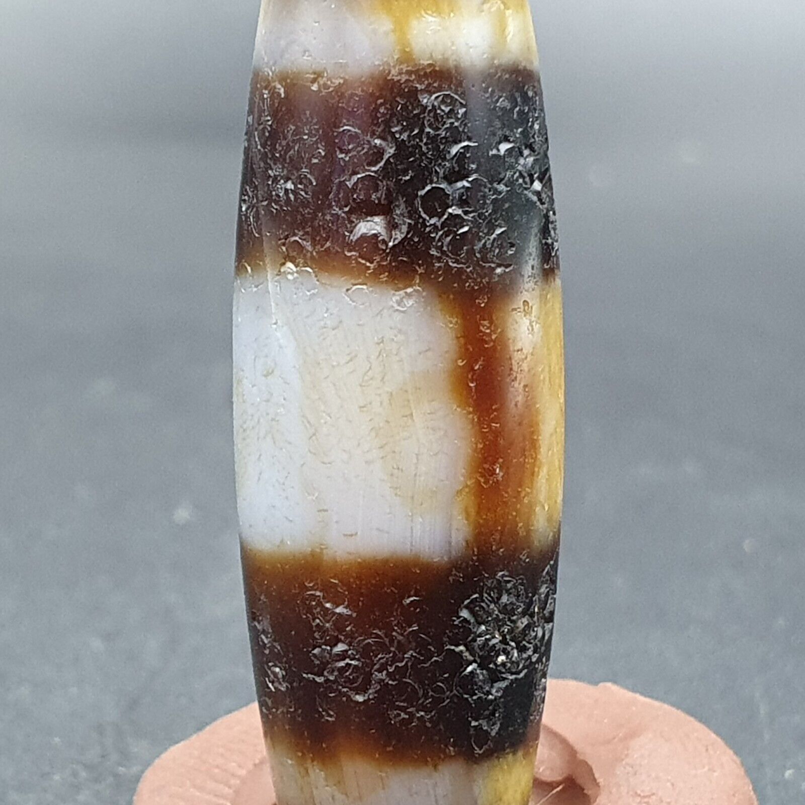 Very rare Tibetan dzi bead old amulet Agate Eyes pattern Tibet gzi pendant