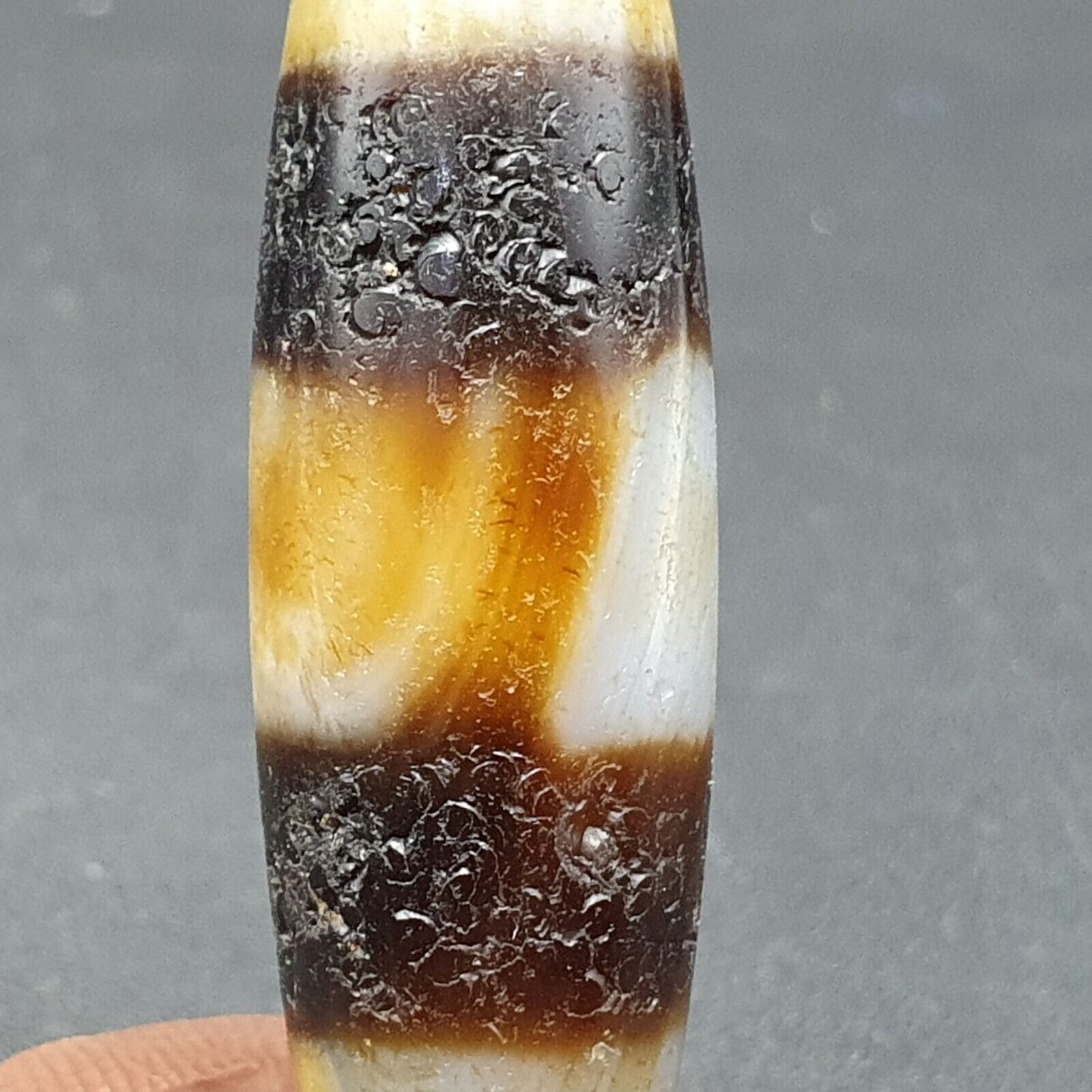 Very rare Tibetan dzi bead old amulet Agate Eyes pattern Tibet gzi pendant