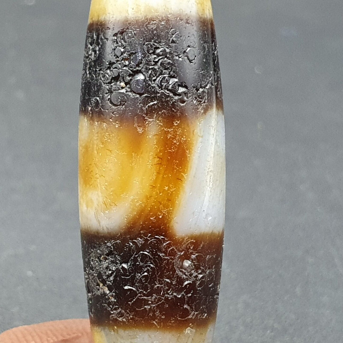 非常罕見的西藏天珠老護身符瑪瑙眼睛圖案西藏天珠吊墜