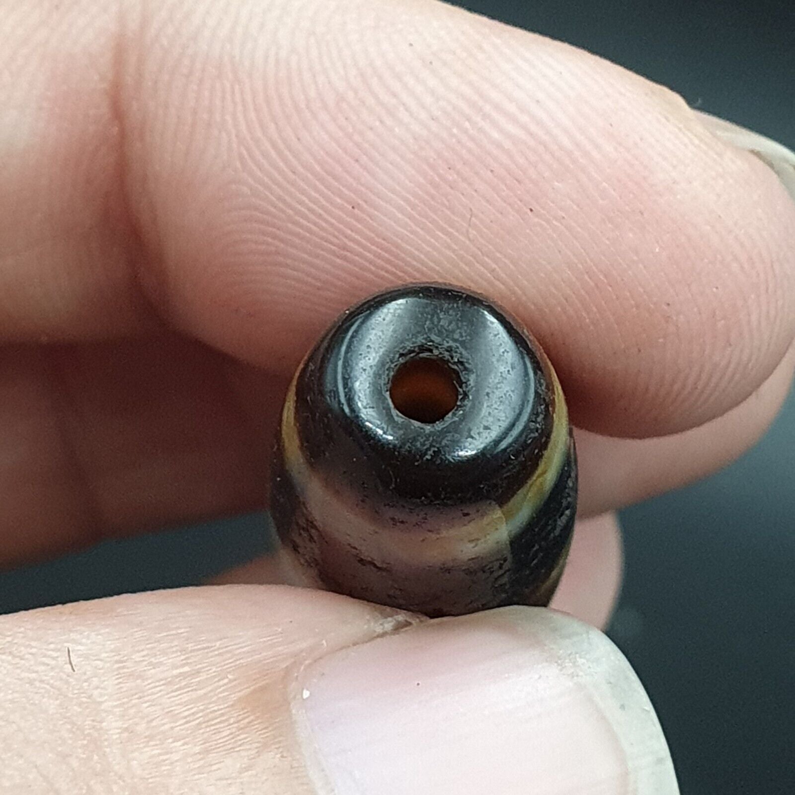 Very rare Tibetan dzi bead old amulet Agate Eyes pattern Tibet gzi pendant