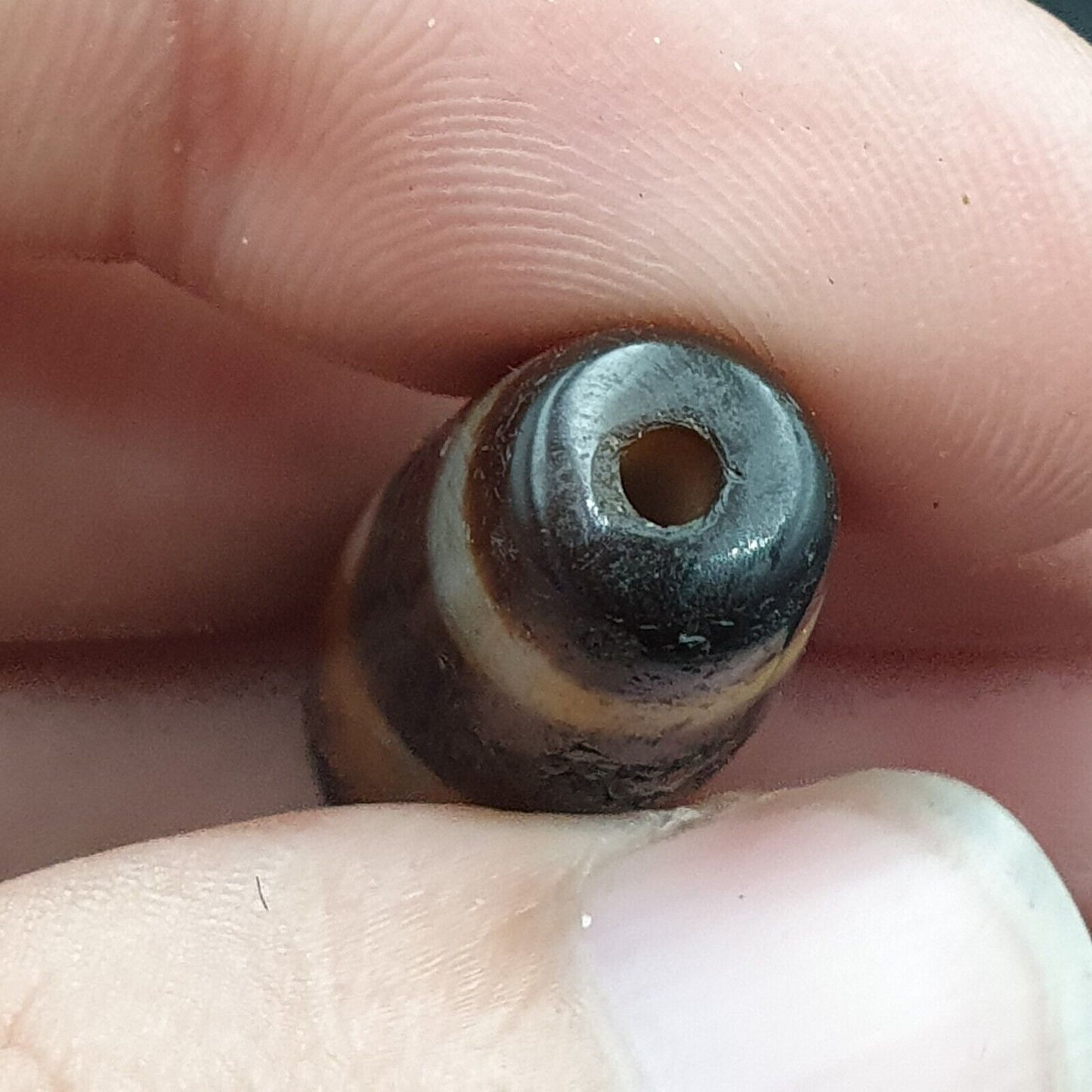 非常罕見的西藏天珠老護身符瑪瑙眼睛圖案西藏天珠吊墜