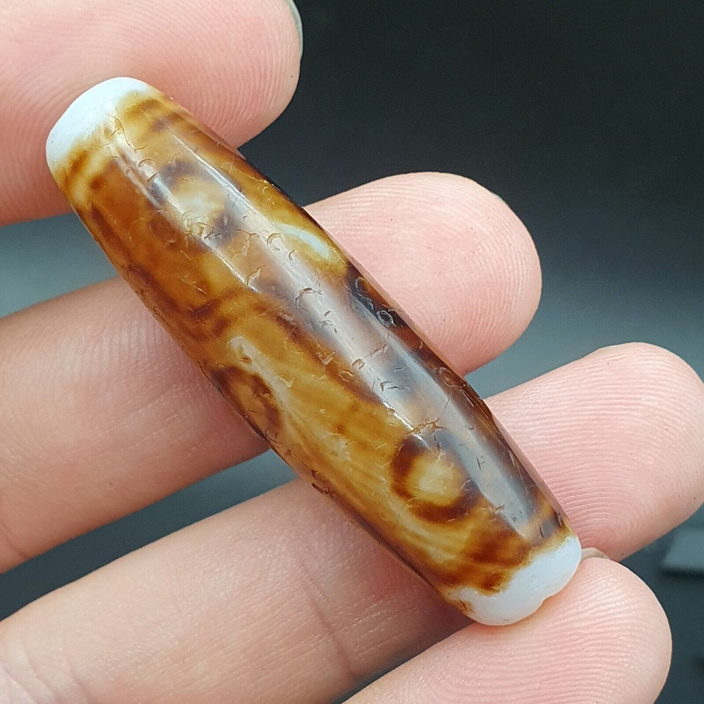 9 眼非常罕見的西藏天珠老護身符古董瑪瑙西藏天珠吊墜