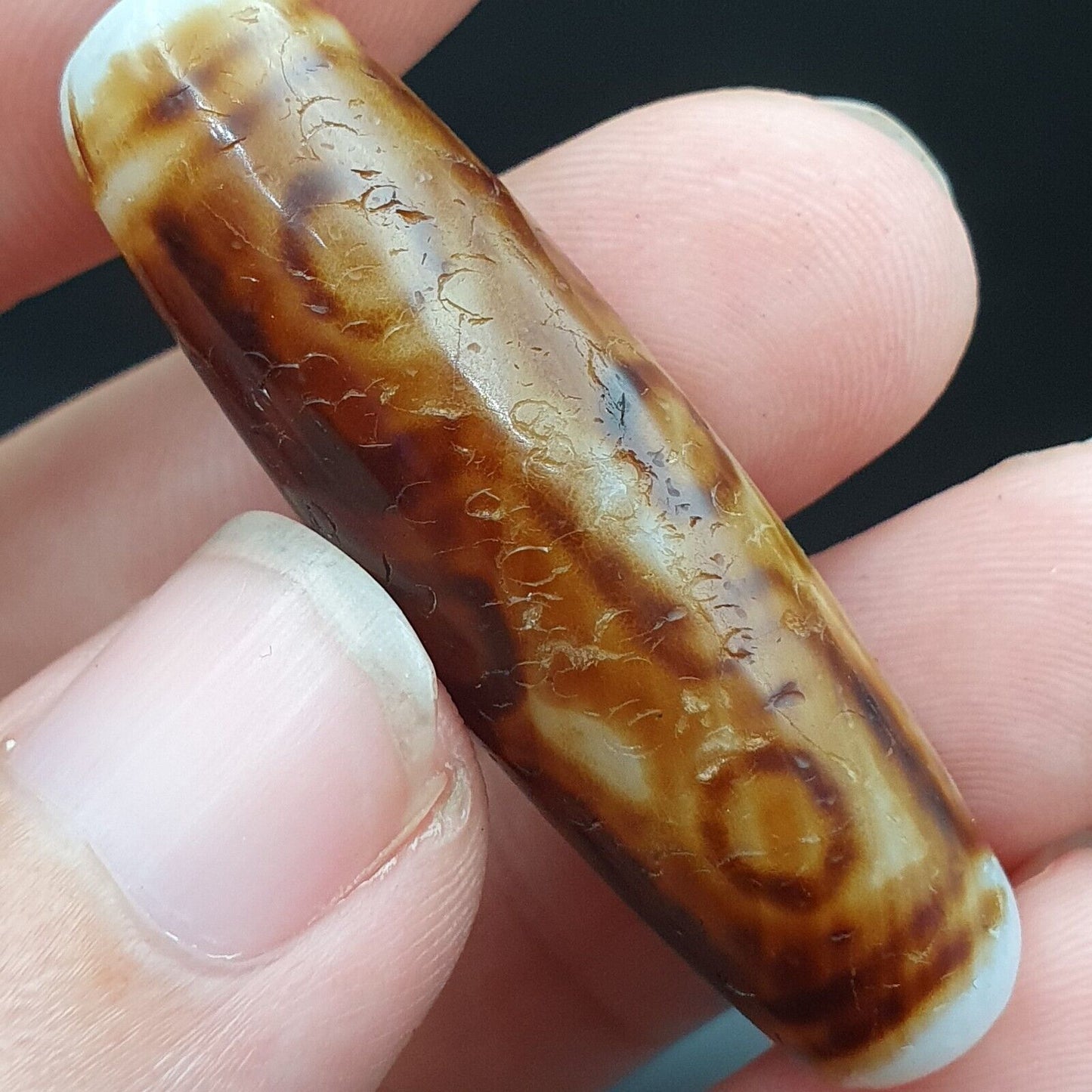 9 眼非常罕見的西藏天珠老護身符古董瑪瑙西藏天珠吊墜