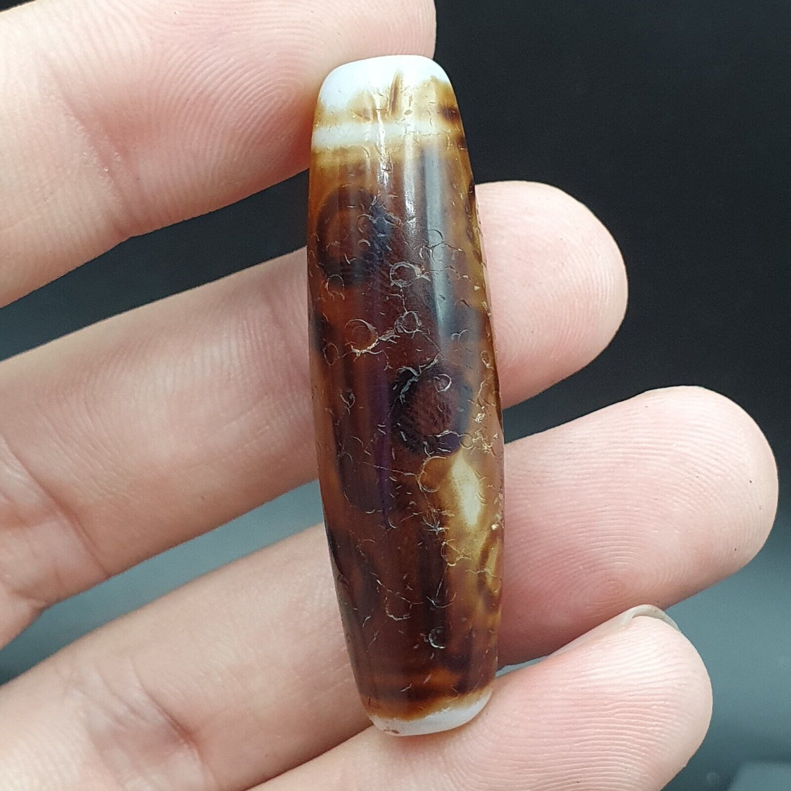 9 Eyes Very rare Tibetan dzi bead old amulet Antique Agate Tibet gzi pendant