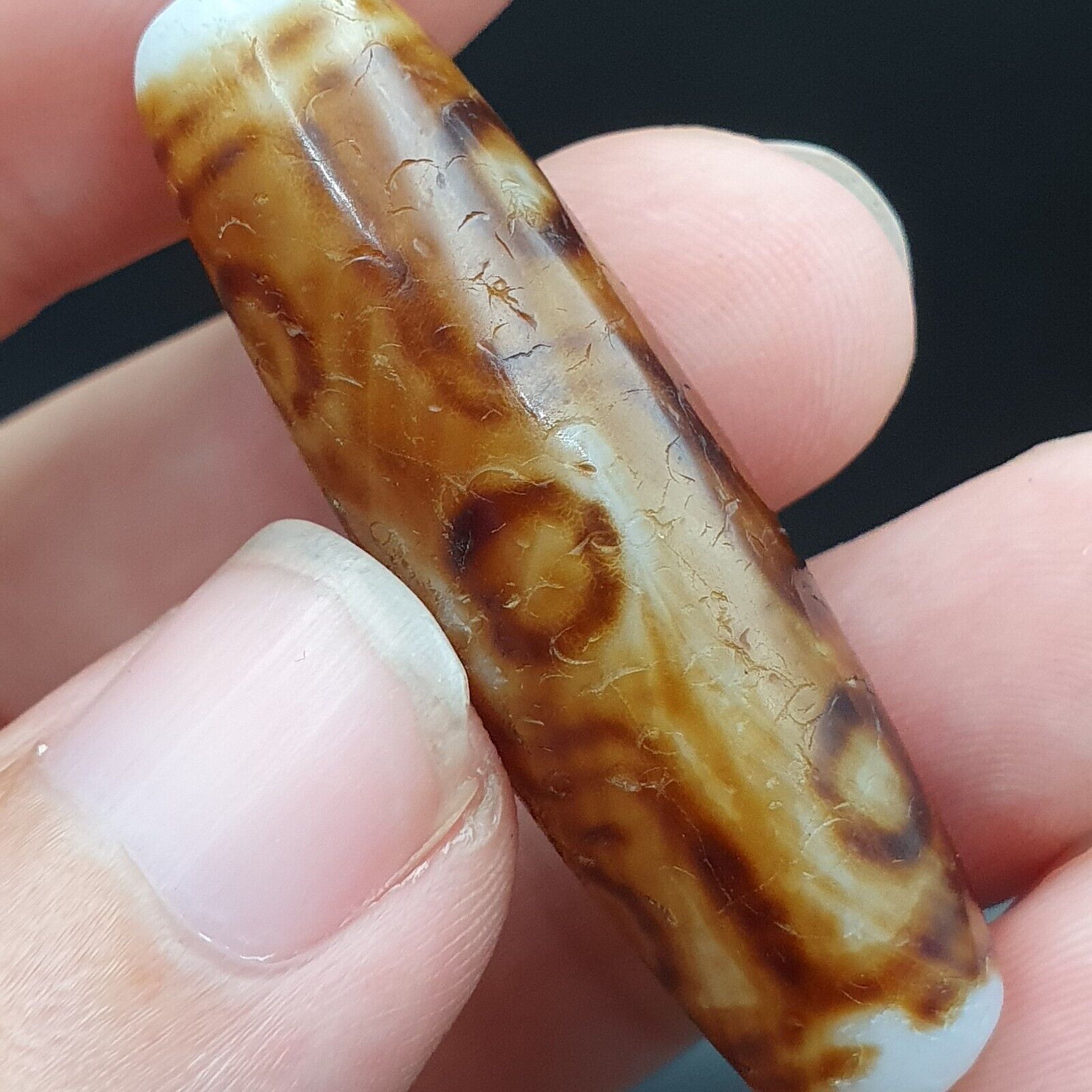 9 Eyes Very rare Tibetan dzi bead old amulet Antique Agate Tibet gzi pendant