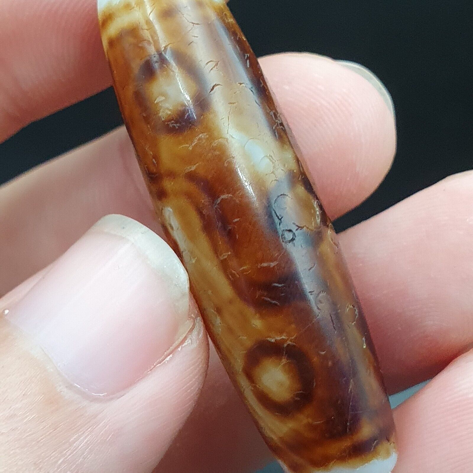 9 Eyes Very rare Tibetan dzi bead old amulet Antique Agate Tibet gzi pendant