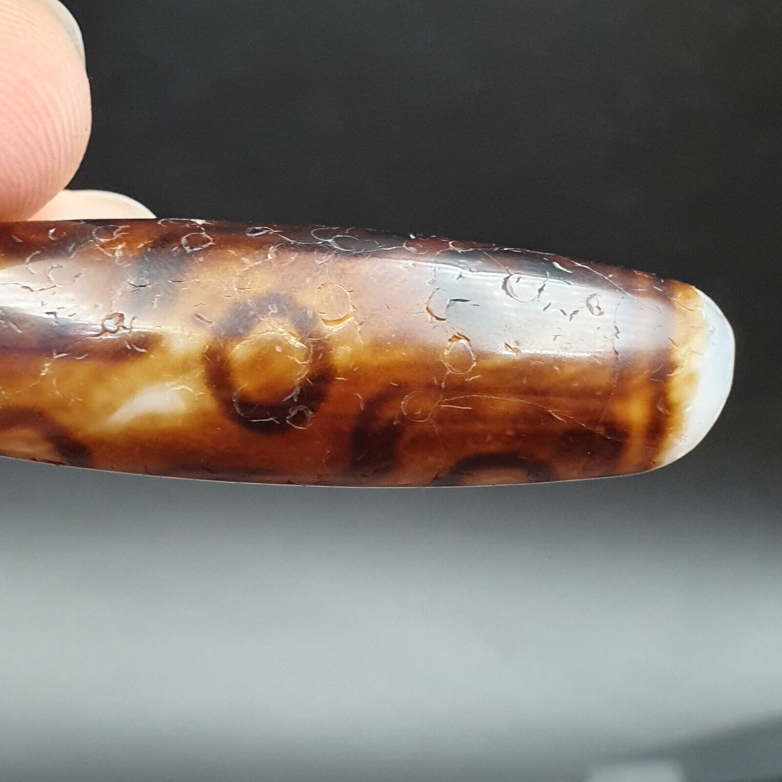 9 Eyes Very rare Tibetan dzi bead old amulet Antique Agate Tibet gzi pendant