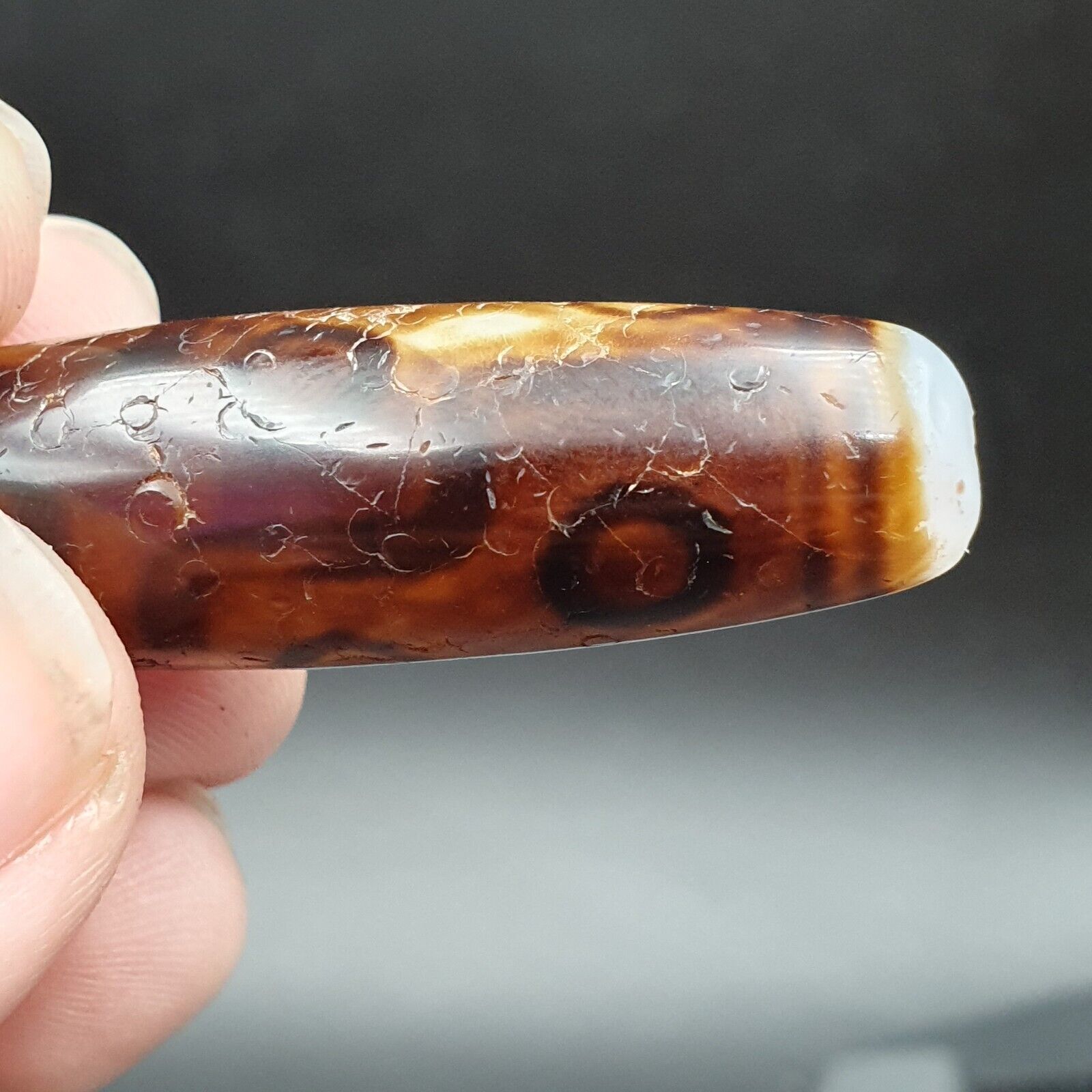 9 Eyes Very rare Tibetan dzi bead old amulet Antique Agate Tibet gzi pendant