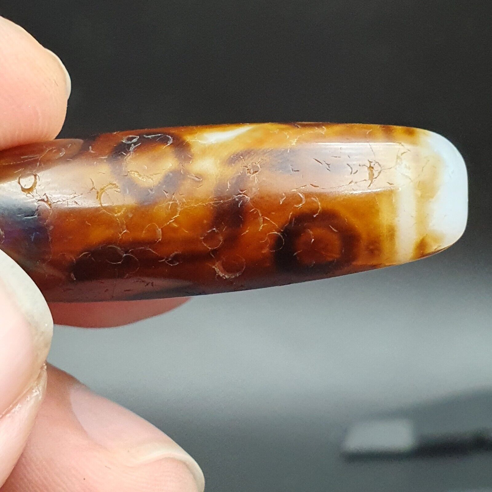9 Eyes Very rare Tibetan dzi bead old amulet Antique Agate Tibet gzi pendant