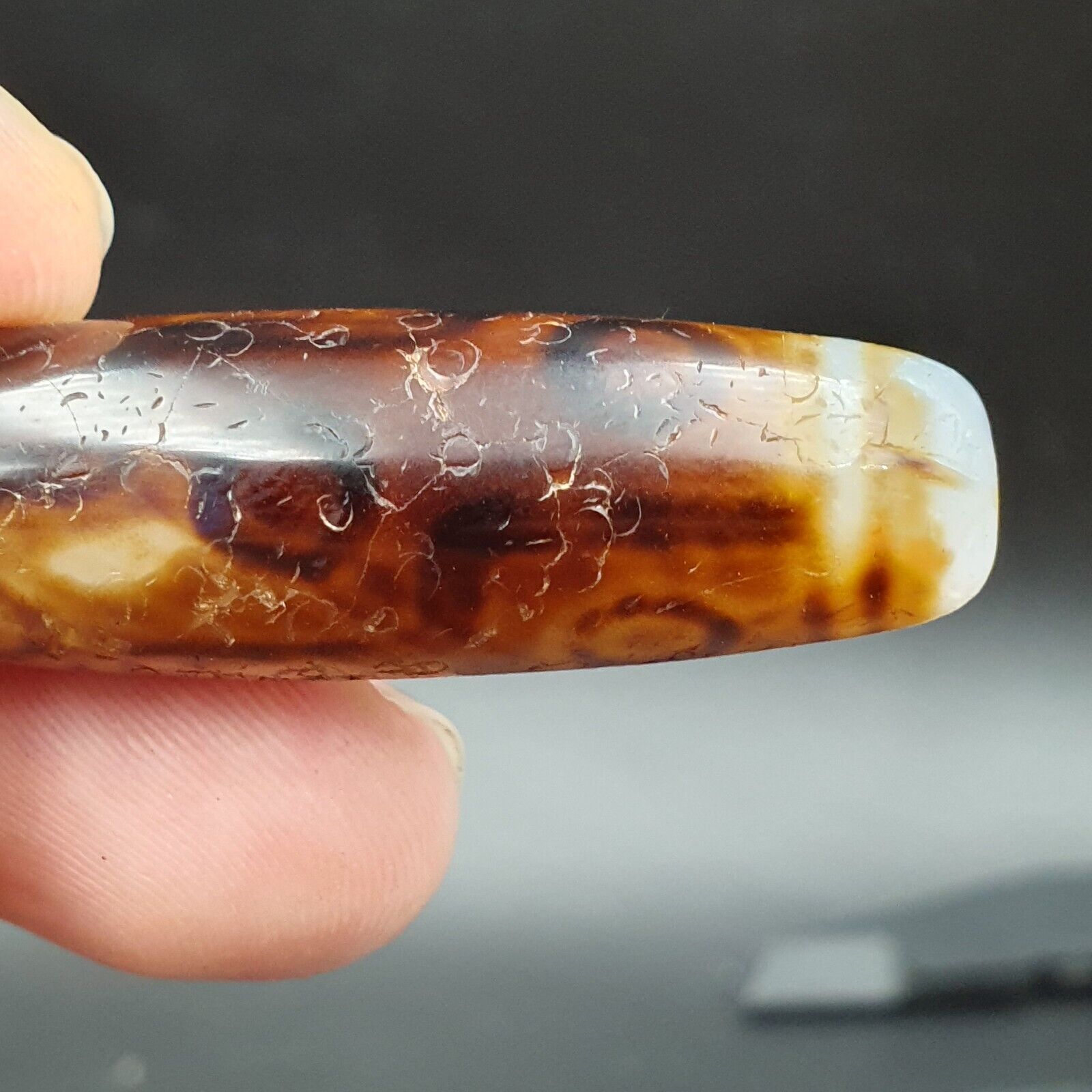 9 Eyes Very rare Tibetan dzi bead old amulet Antique Agate Tibet gzi pendant