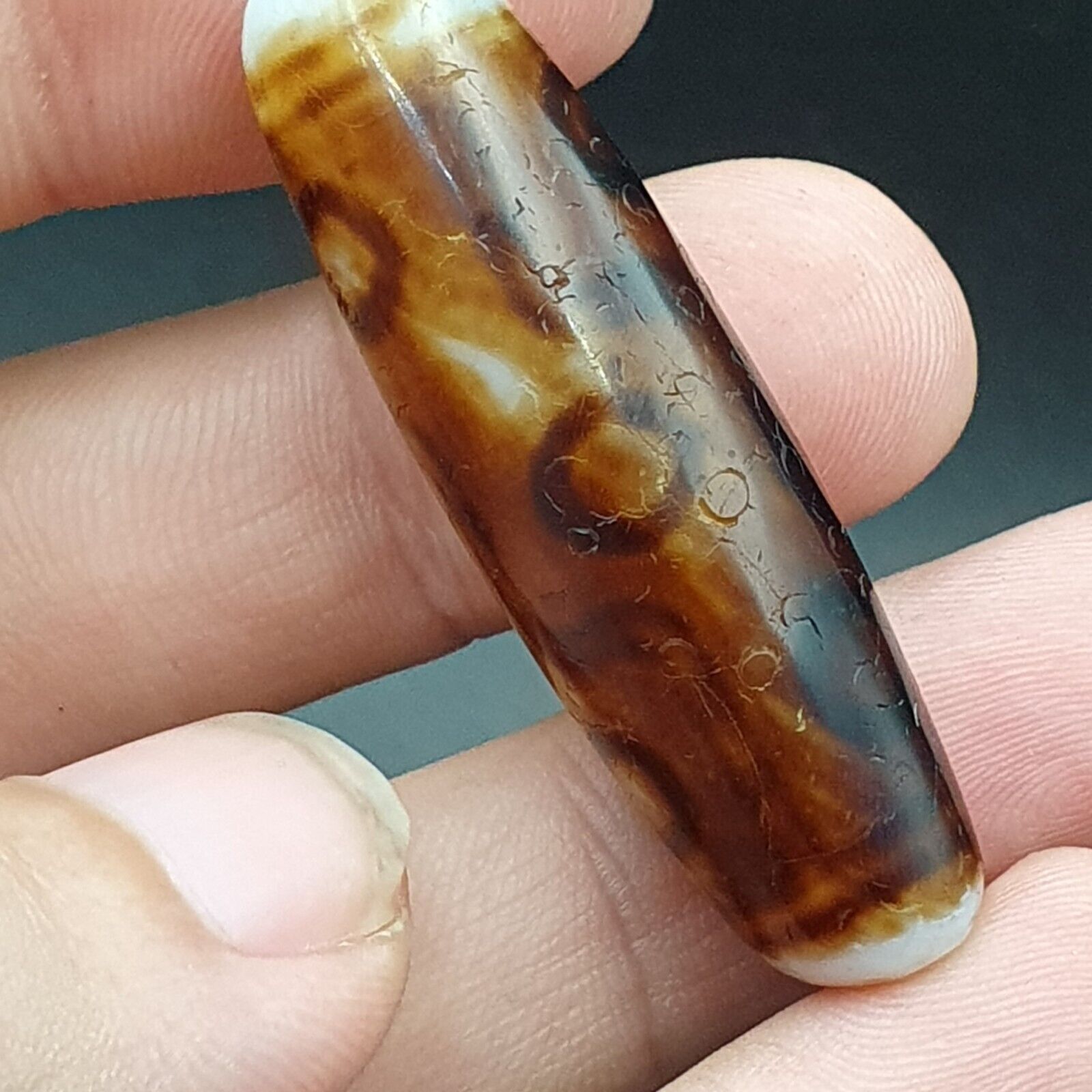 9 Eyes Very rare Tibetan dzi bead old amulet Antique Agate Tibet gzi pendant