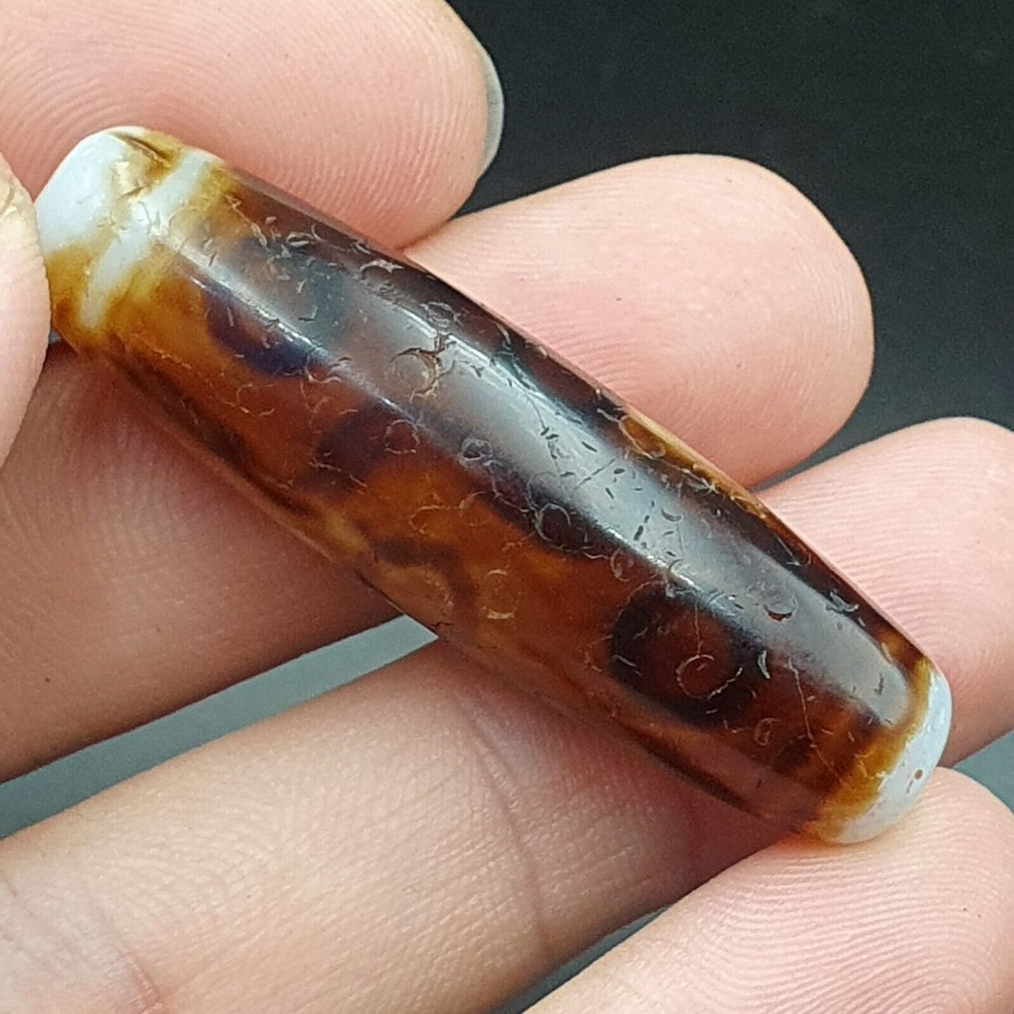 9 眼非常罕見的西藏天珠老護身符古董瑪瑙西藏天珠吊墜