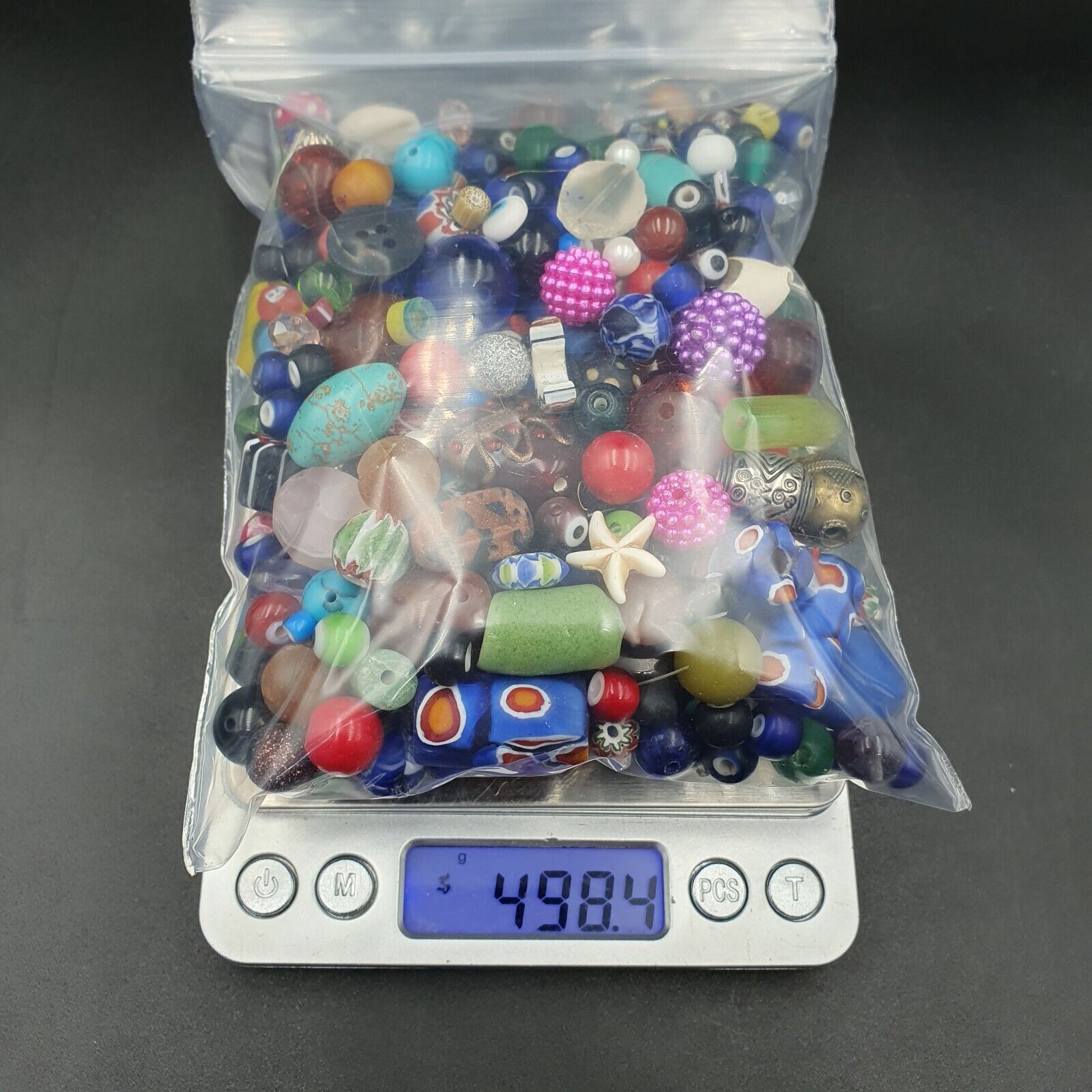 498g Antique Vintage Stone and Glass Beads lot For Collectors Jewelry Makers