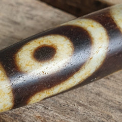 Himalayan Tibetan Dzi 3 eyes Pattern Spiritual Amulet Mala Bead Unique Beads