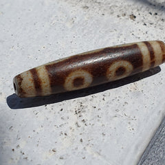 Himalayan Tibetan Dzi 5 eyes Triple Line Spiritual Amulet Mala Bead