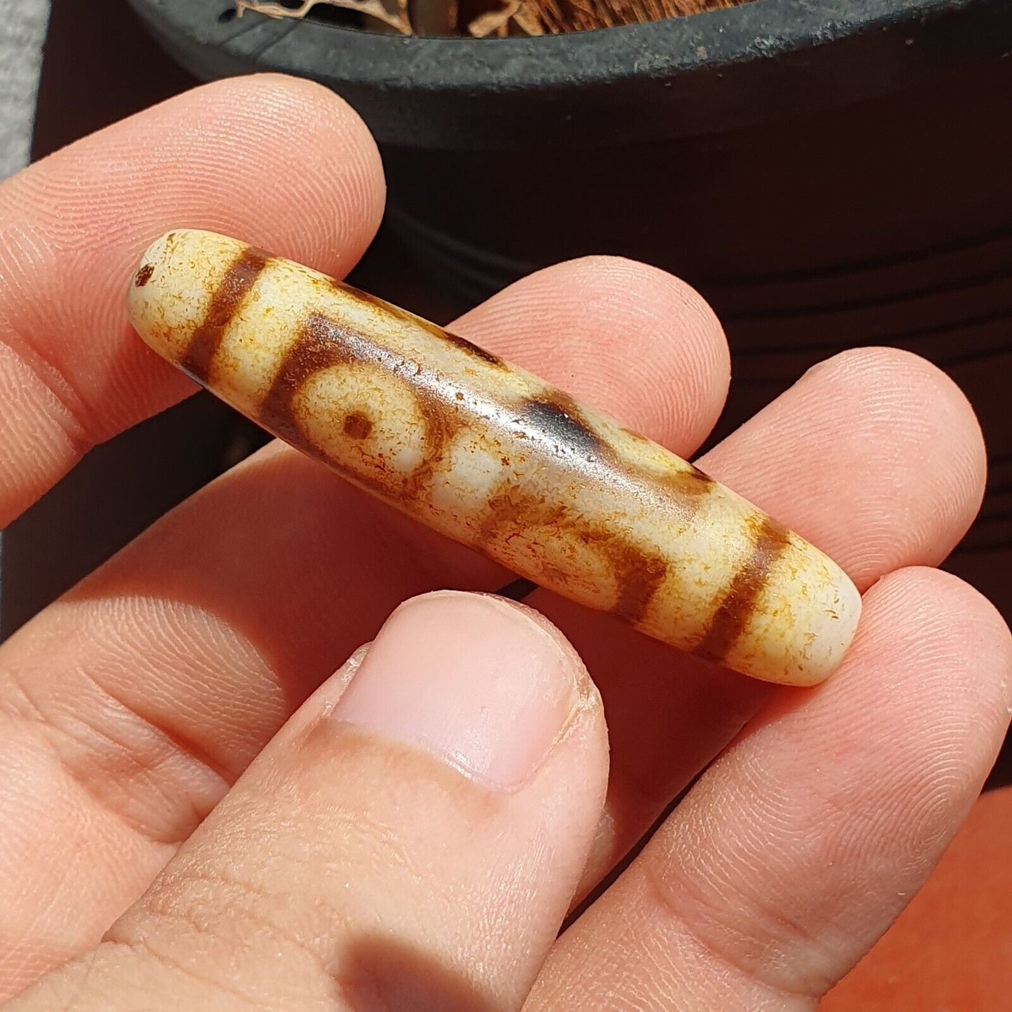 喜馬拉雅藏天珠 6 眼圖案靈性護身符瑪拉珠獨特的珠子