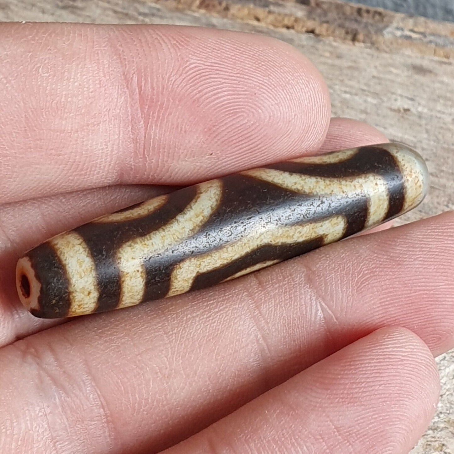 喜馬拉雅藏天珠 3 眼圖案靈性護身符瑪拉珠獨特的珠子