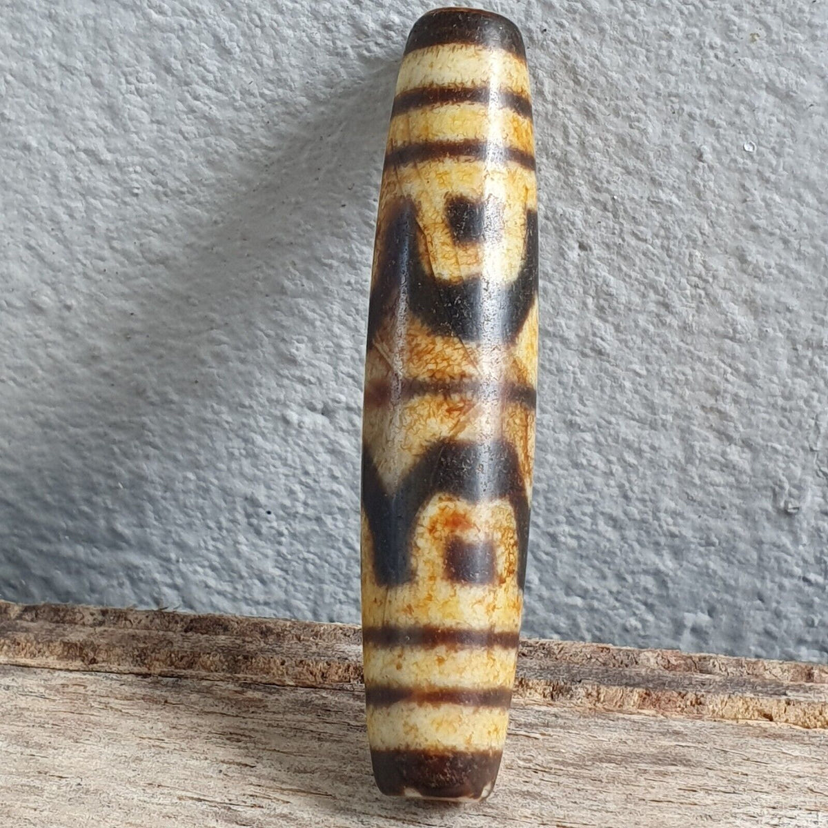 Very Are Himalayan Tibetan Dzi Double Tasso Spiritual Amulet Mala Bead