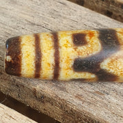 Rare antique double tasso Himalayan agate dzi bead – photo 8 of 8