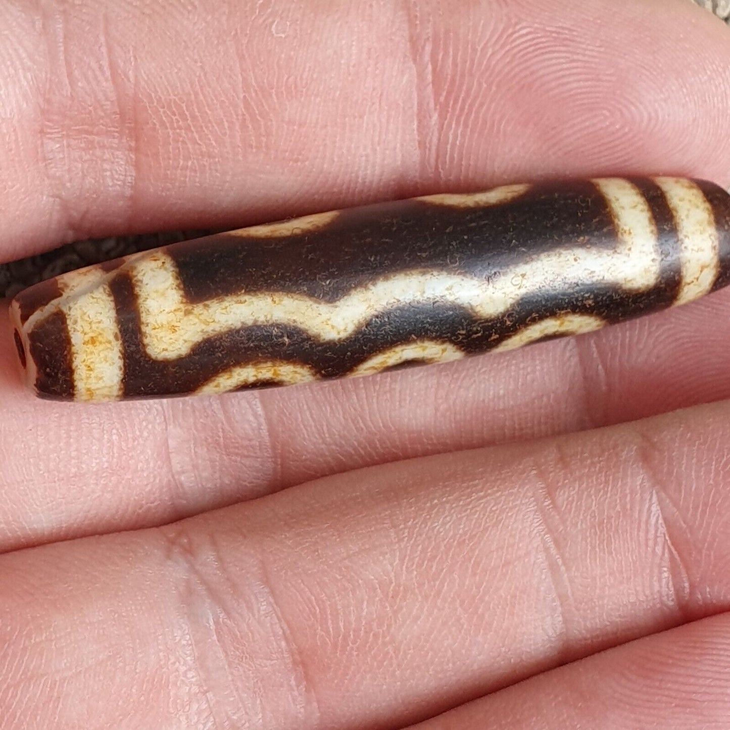 尼泊爾喜馬拉雅藏天珠三塔索 5 眼靈性護身符瑪拉珠