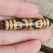 Rare Double Tasso Dzi Bead – Antique Himalayan Agate Amulet