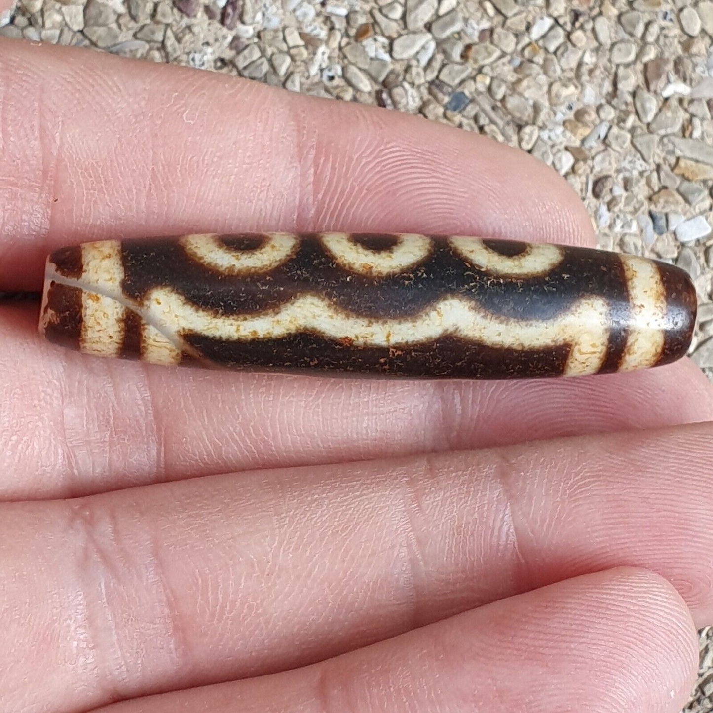 尼泊爾喜馬拉雅藏天珠三塔索 5 眼靈性護身符瑪拉珠