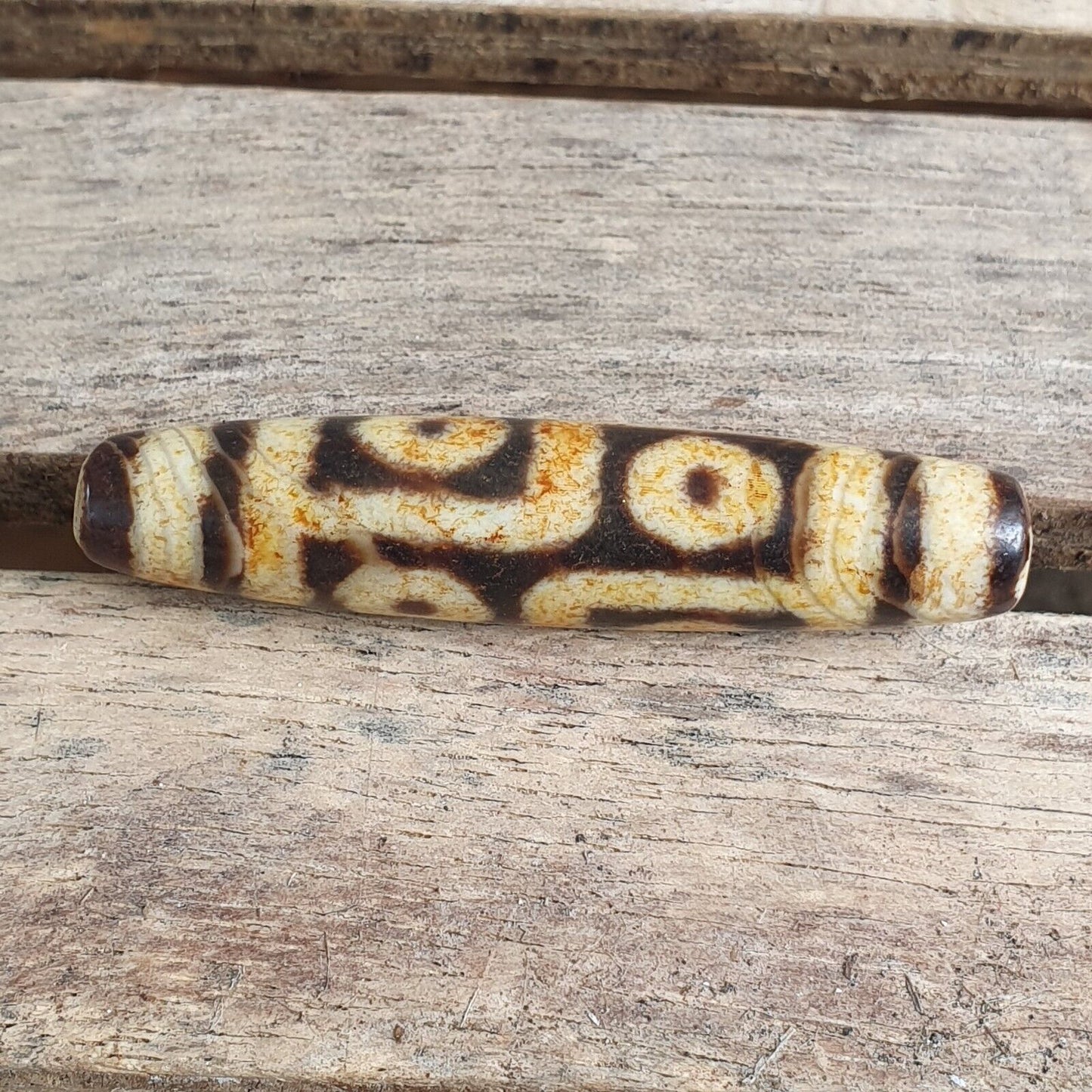 尼泊爾喜馬拉雅藏天珠 6 眼靈性護身符瑪拉珠獨特珠子