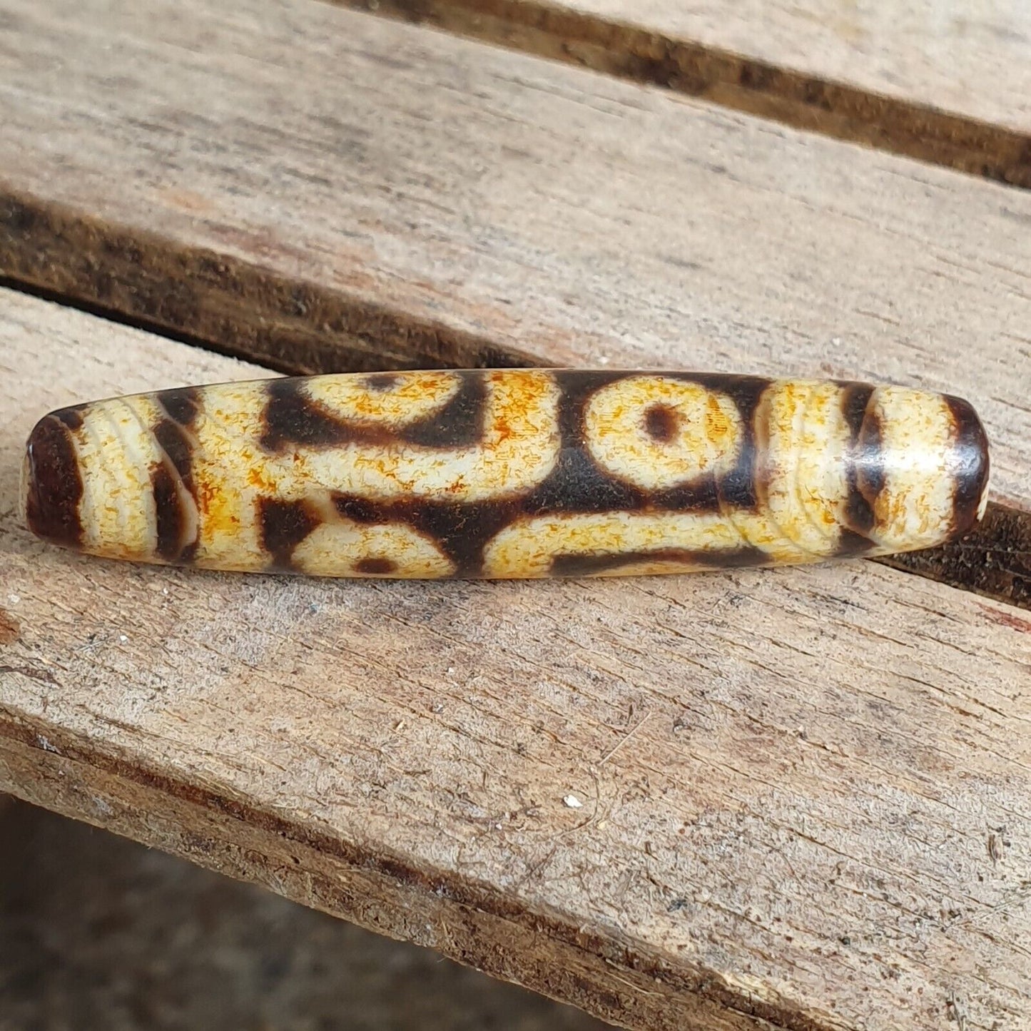 尼泊爾喜馬拉雅藏天珠 6 眼靈性護身符瑪拉珠獨特珠子