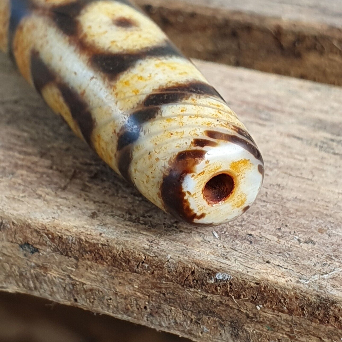 尼泊爾喜馬拉雅藏天珠 6 眼靈性護身符瑪拉珠獨特珠子