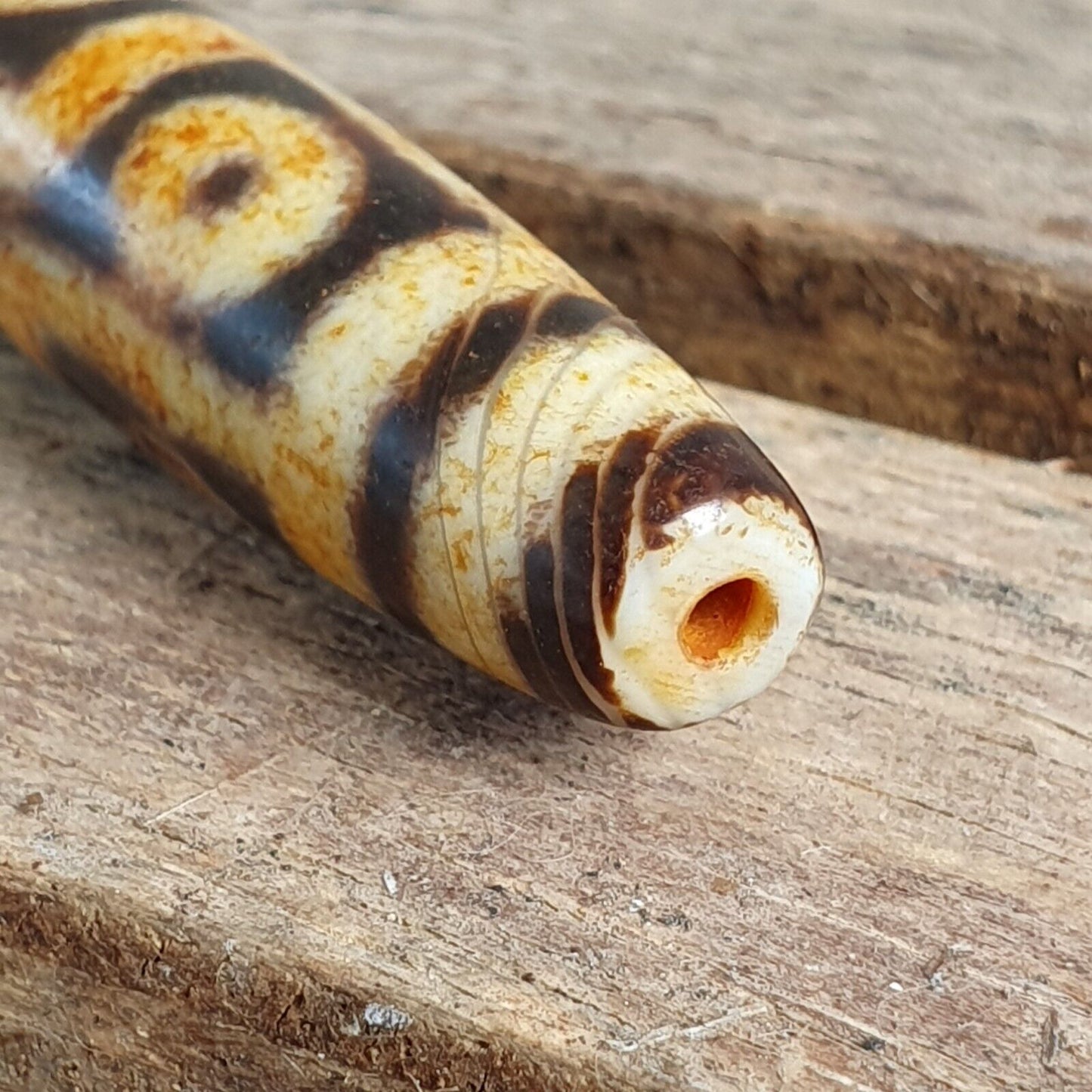 尼泊爾喜馬拉雅藏天珠 6 眼靈性護身符瑪拉珠獨特珠子