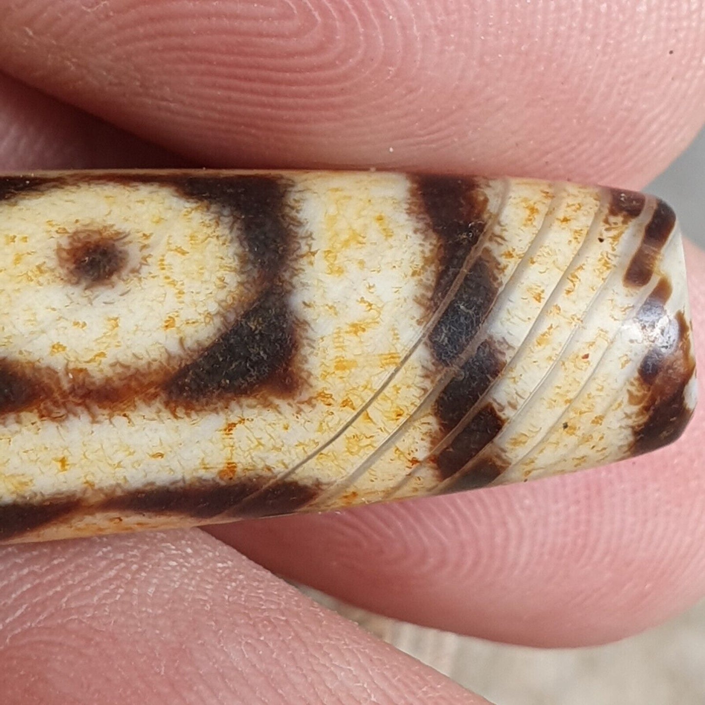 尼泊爾喜馬拉雅藏天珠 6 眼靈性護身符瑪拉珠獨特珠子