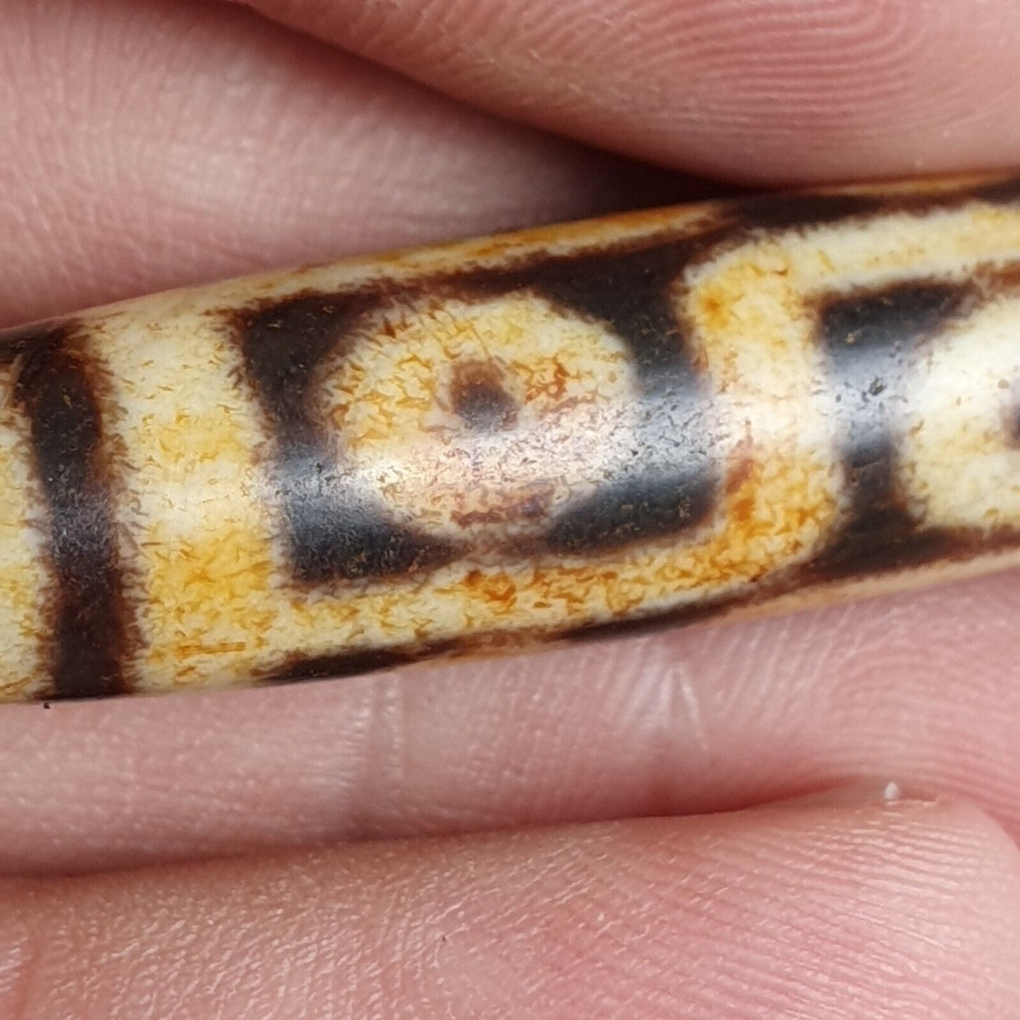 尼泊爾喜馬拉雅藏天珠 6 眼靈性護身符瑪拉珠獨特珠子