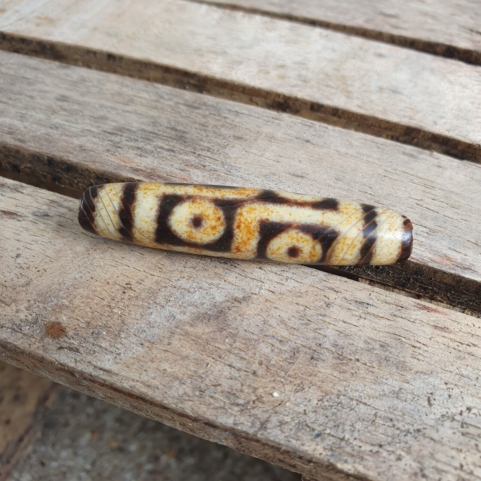 Nepalese Himalayan Tibetan Dzi 6 eyes Spiritual Amulet Mala Bead Unique Beads