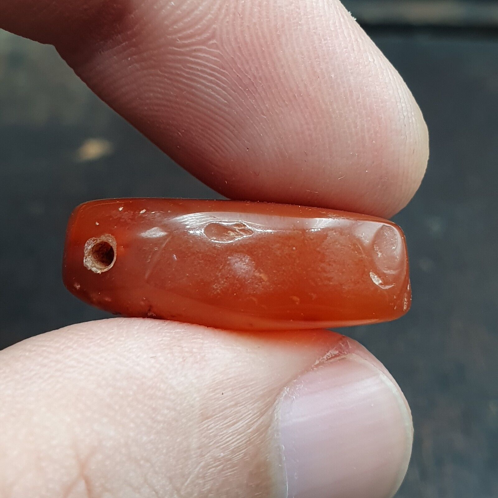 Carnelian Antique RED agate stone Bead Amulet pendant from Afghanistan