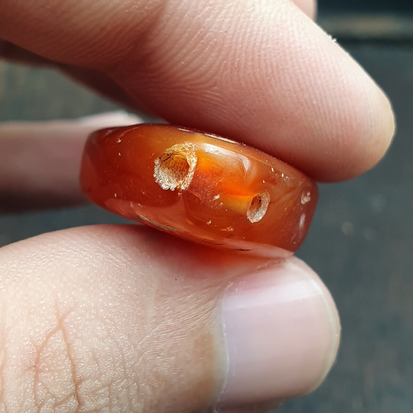 Carnelian Antique RED agate stone Bead Amulet pendant from Afghanistan