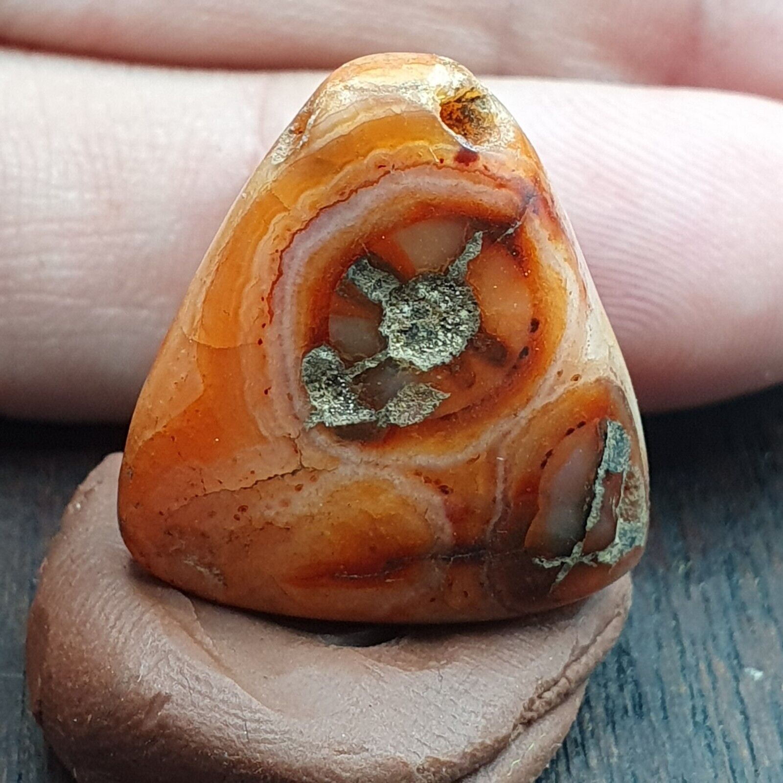 Very rare Ancient Khorasan Antique eye agate stone Bead Amulet