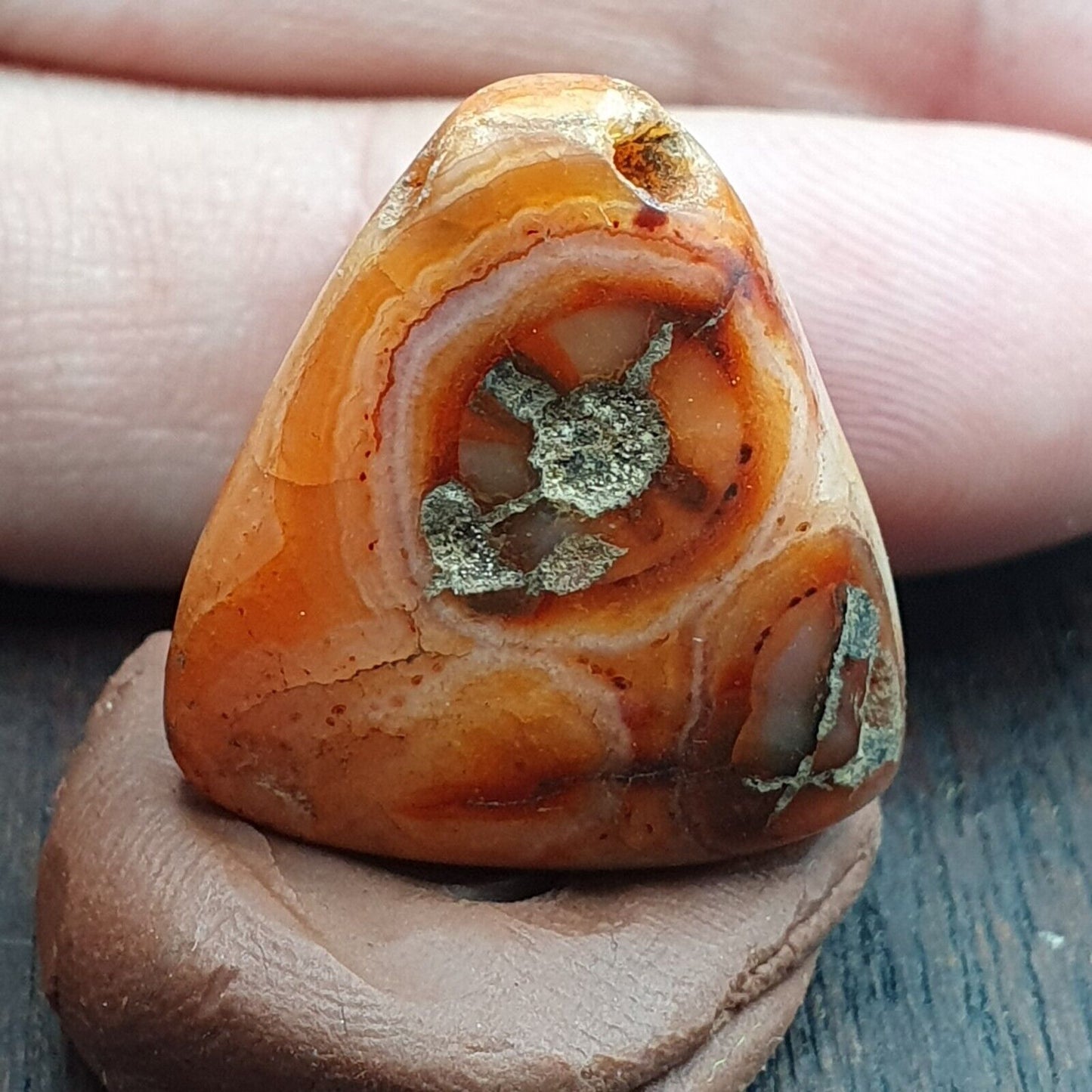 非常罕見的古代呼羅珊古董眼瑪瑙石珠護身符