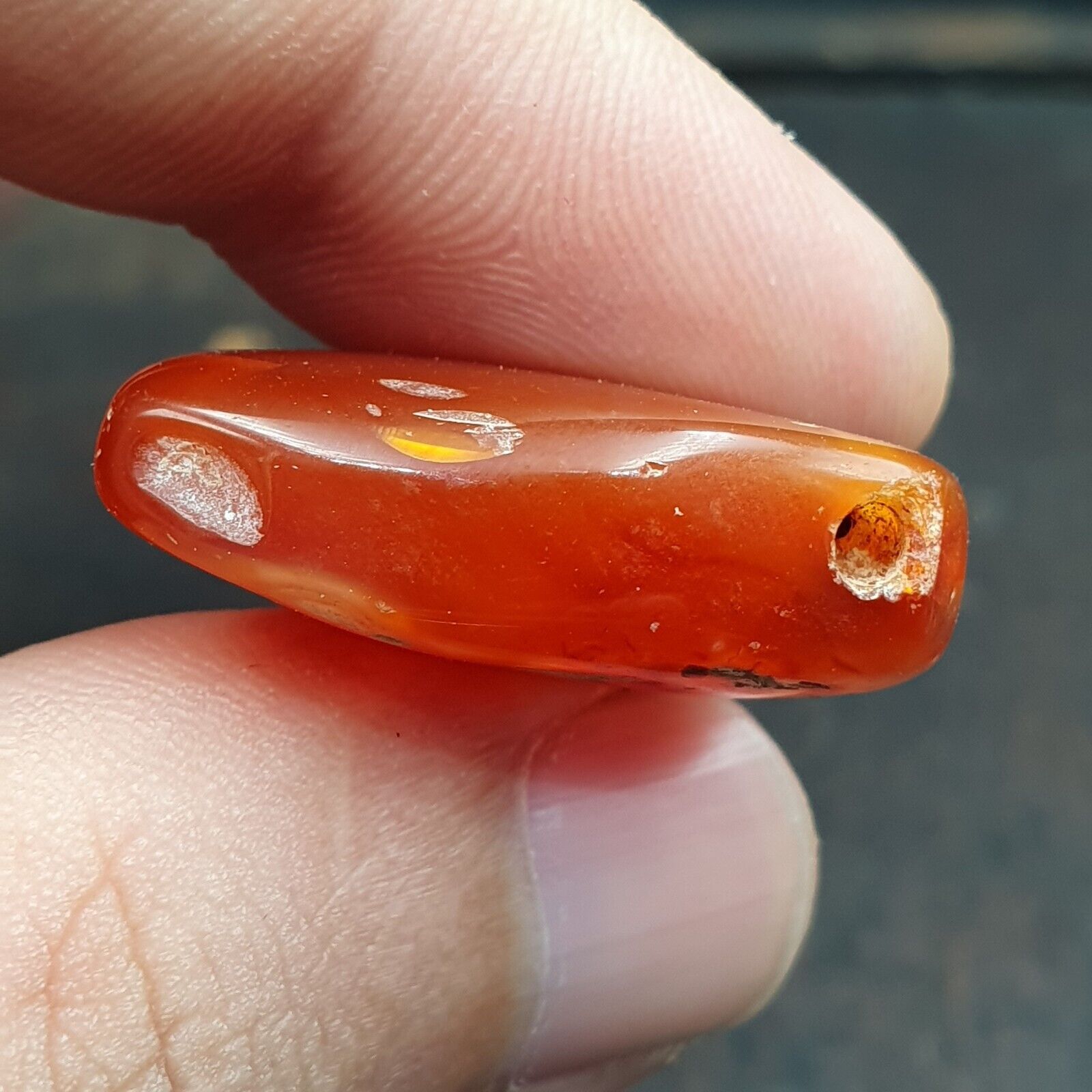 Carnelian Antique RED agate stone Bead Amulet pendant from Afghanistan