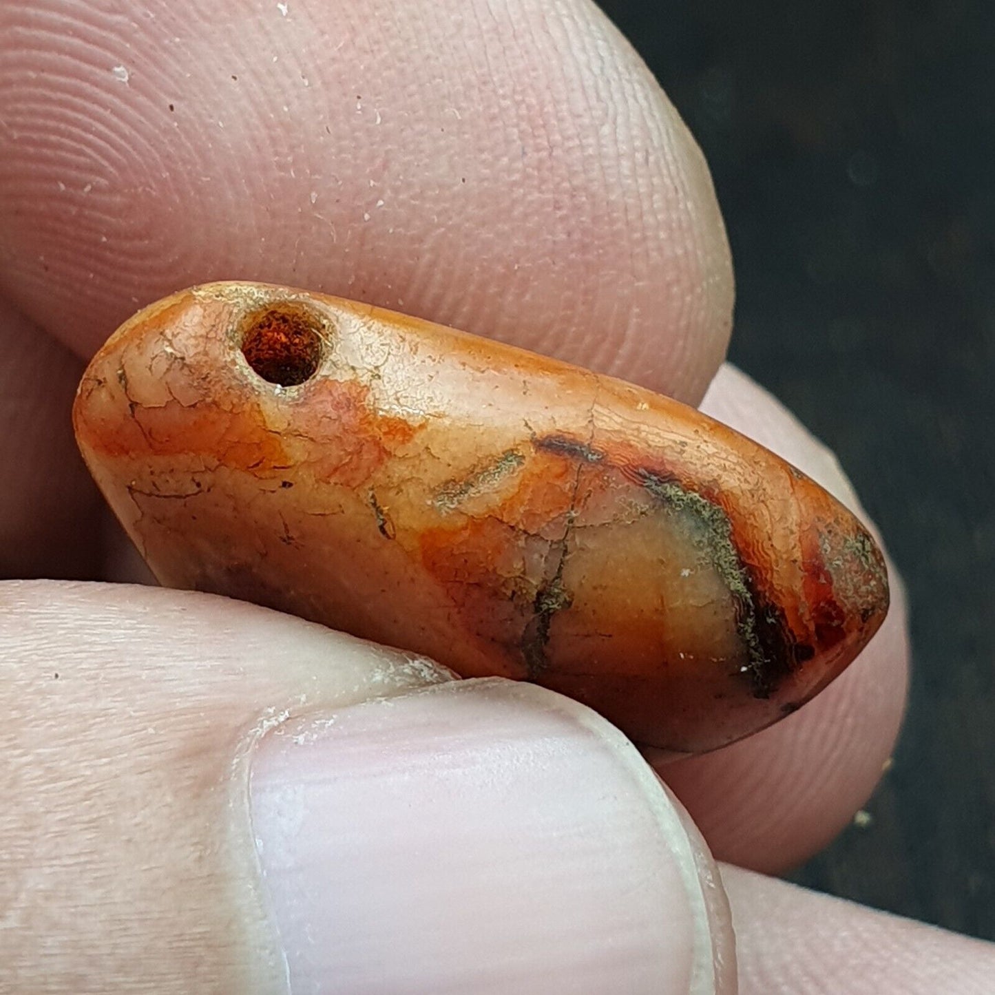 非常罕見的古代呼羅珊古董眼瑪瑙石珠護身符