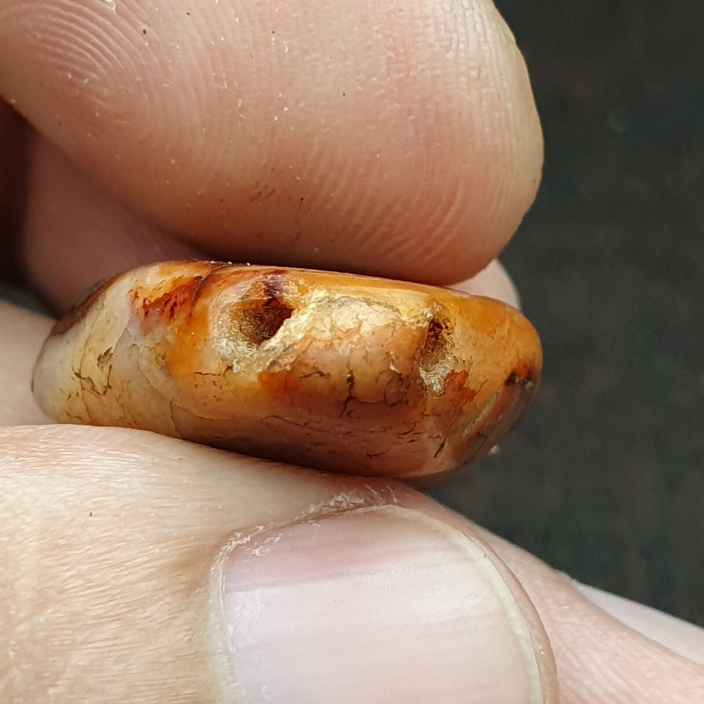 非常罕見的古代呼羅珊古董眼瑪瑙石珠護身符