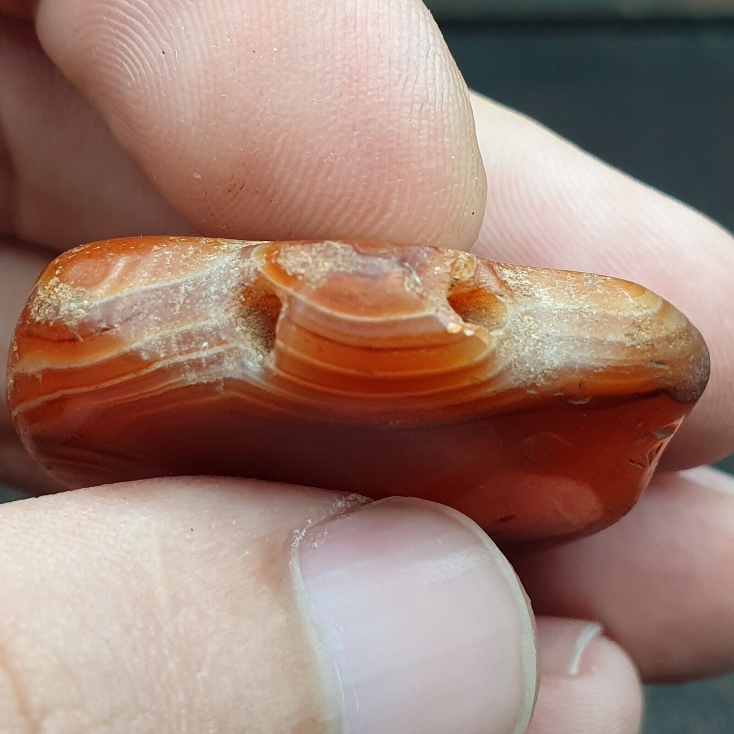 驚人的古代古董心形紅玉髓瑪瑙石珠護身符