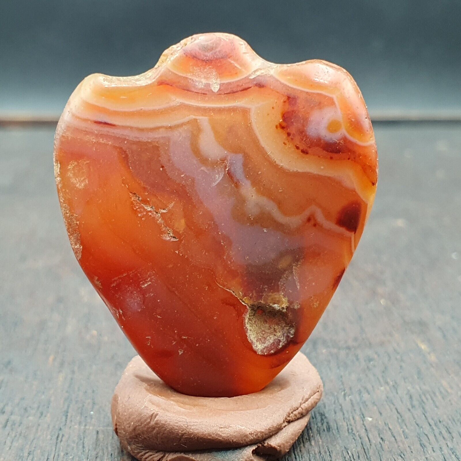 Amazing Ancient Antique Heart Shape Carnelian agate stone Bead Amulet