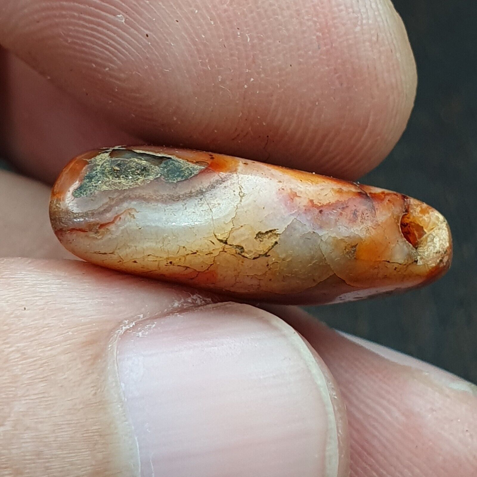 Very rare Ancient Khorasan Antique eye agate stone Bead Amulet
