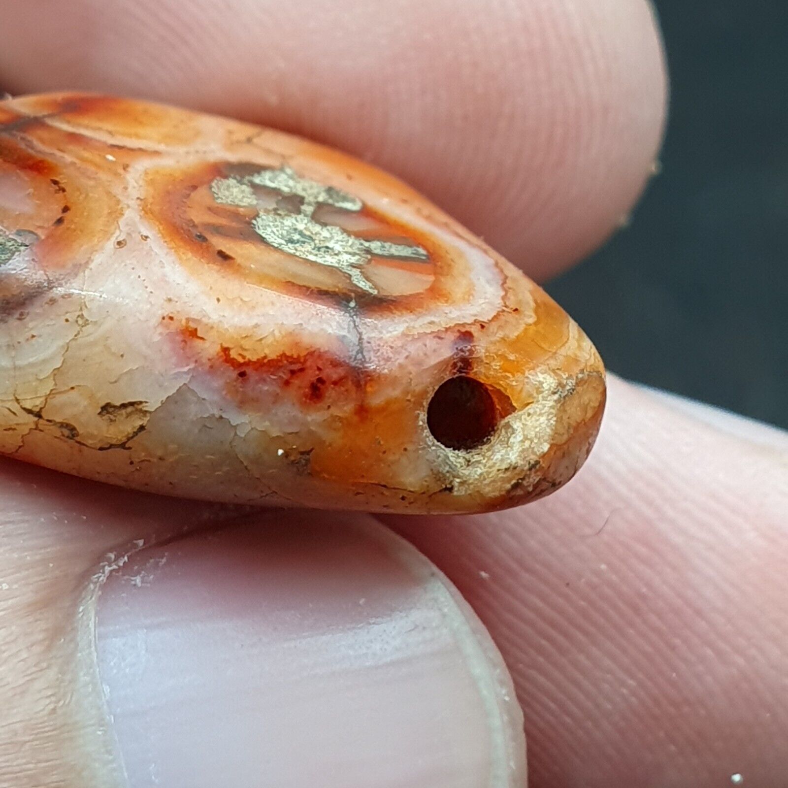 Very rare Ancient Khorasan Antique eye agate stone Bead Amulet
