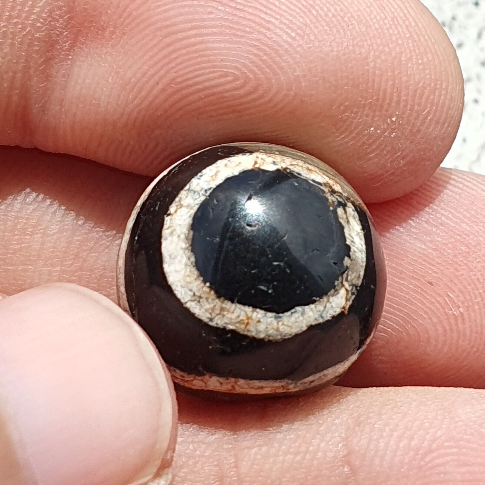 Rare Antique Tibetan Etched Agate Bead Decorated Carnelian Beads ETA-8