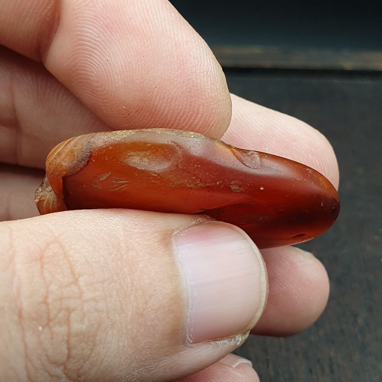 驚人的古代古董心形紅玉髓瑪瑙石珠護身符