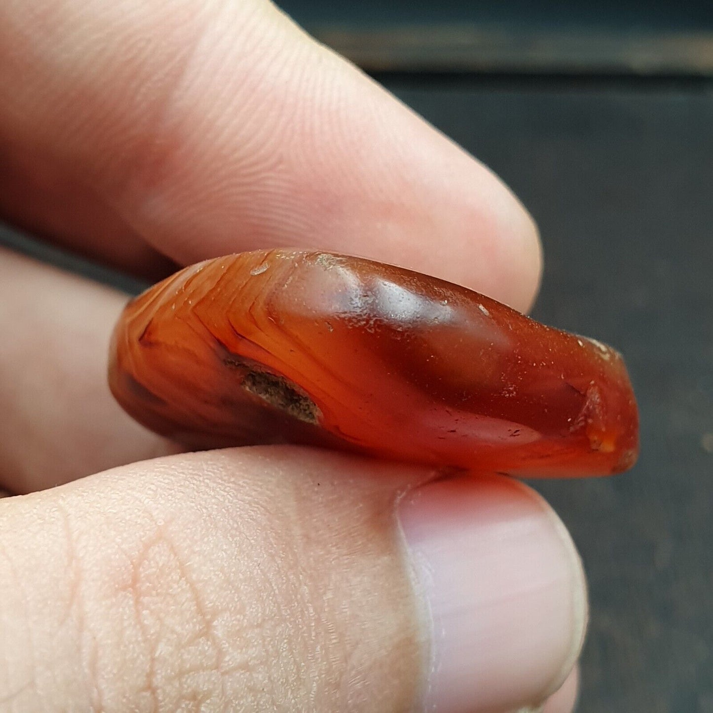 驚人的古代古董心形紅玉髓瑪瑙石珠護身符