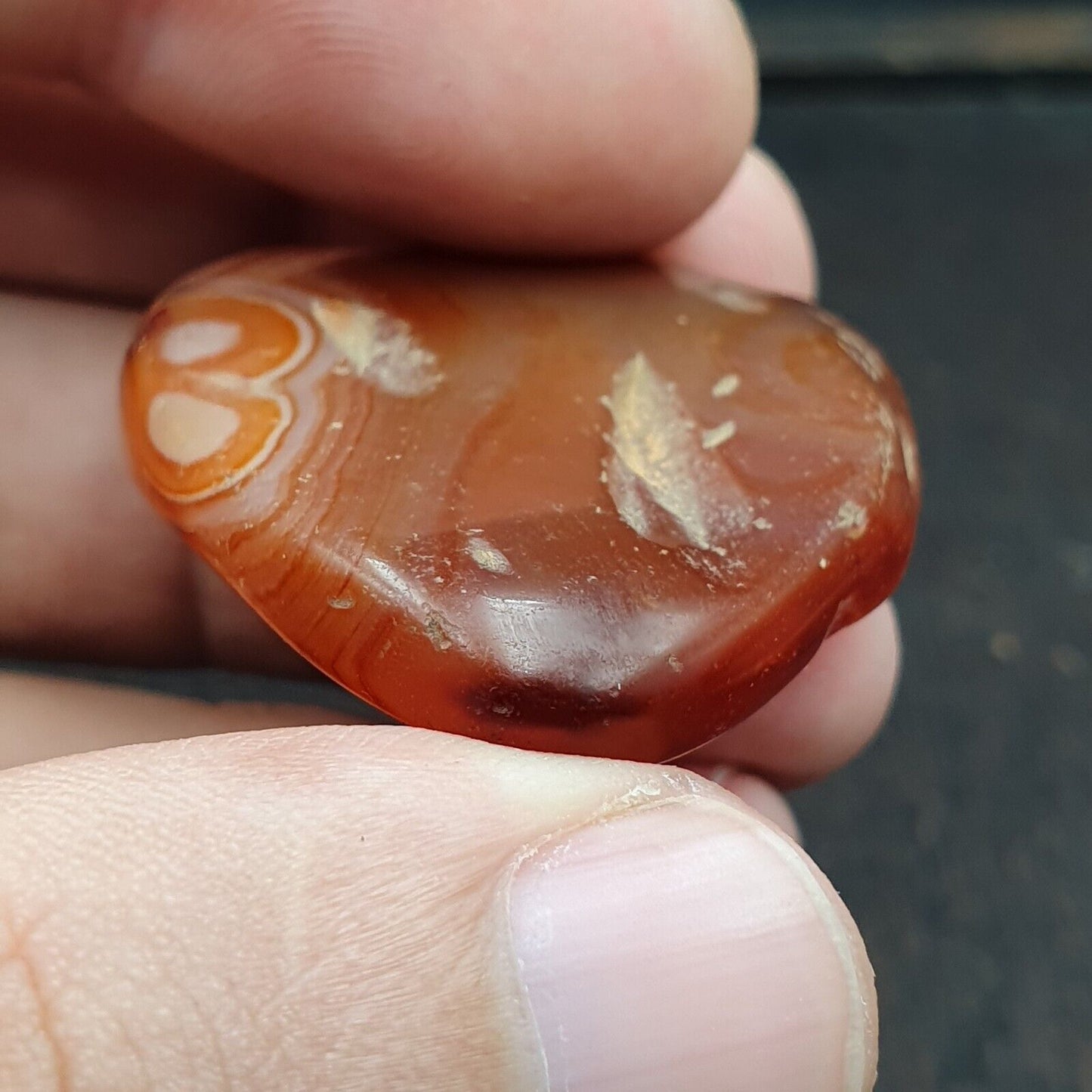 驚人的古代古董心形紅玉髓瑪瑙石珠護身符