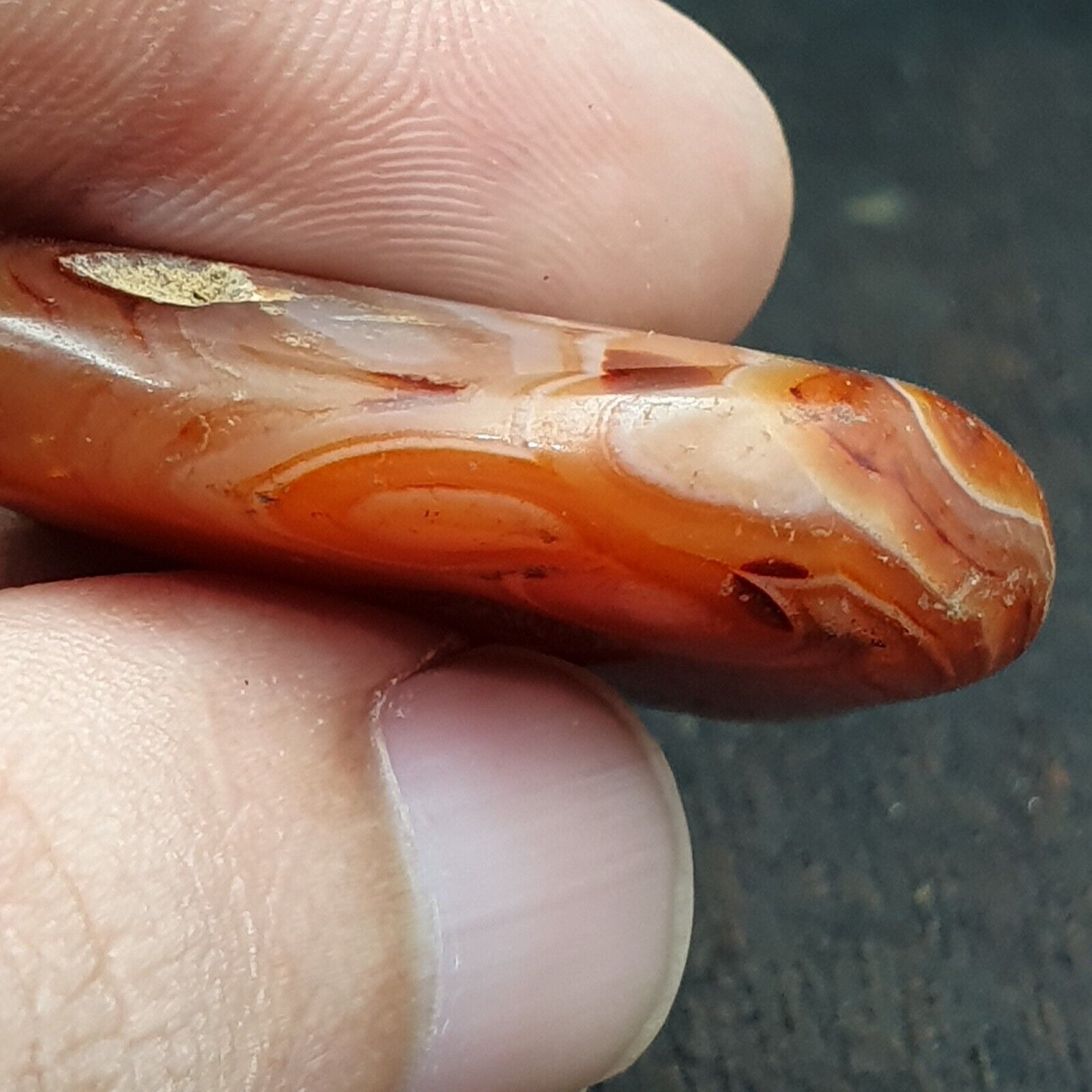 Amazing Ancient Antique Heart Shape Carnelian agate stone Bead Amulet