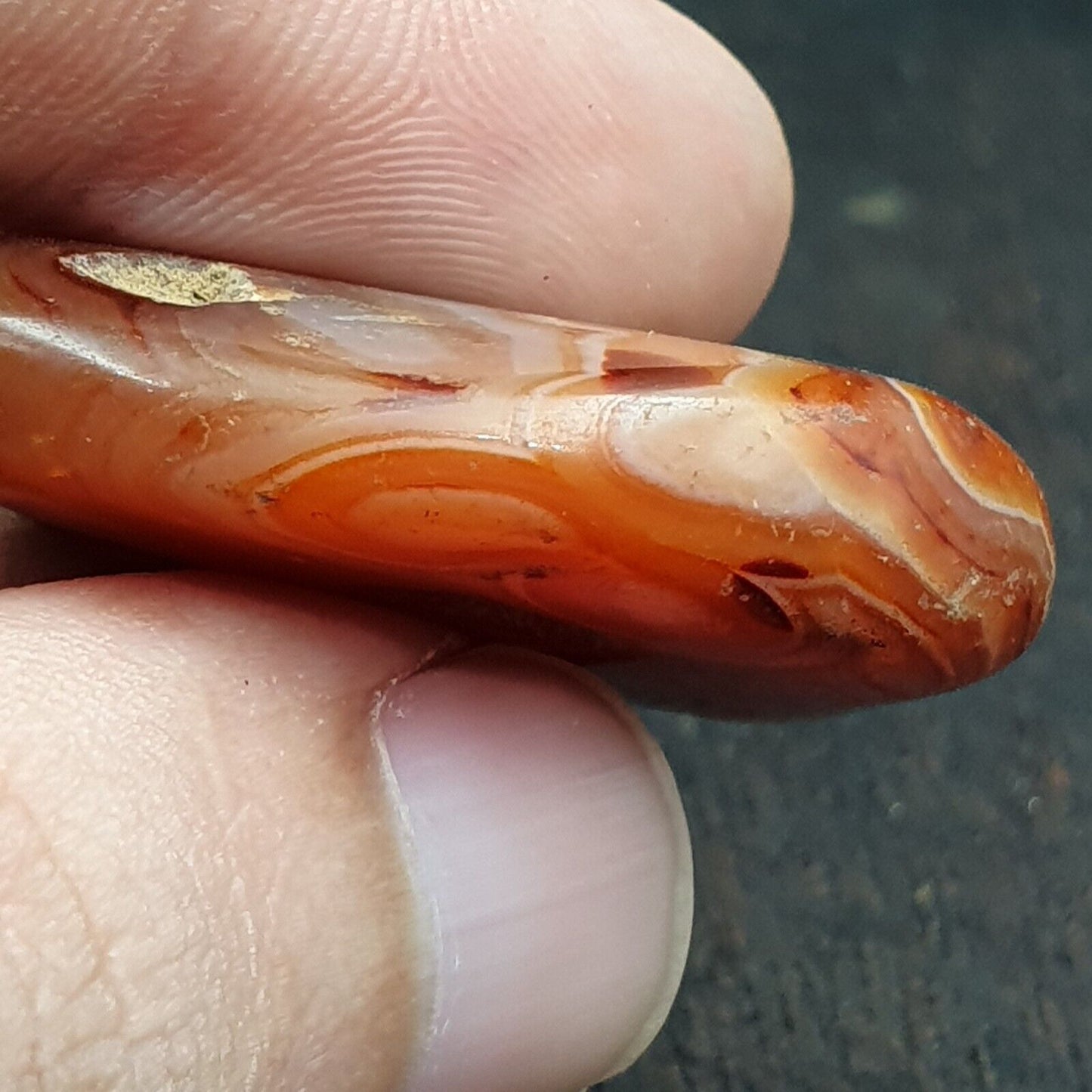 驚人的古代古董心形紅玉髓瑪瑙石珠護身符